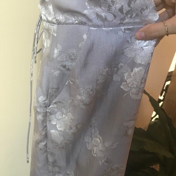 UO Lavender Satin Lace-Up Jumpsuit - Picture 3 of 5